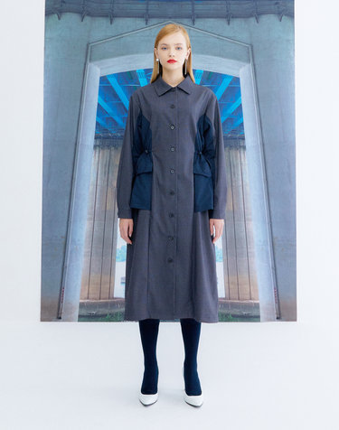 더스튜디오케이 STRING SHIRTS DRESS_NAVY