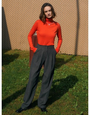 TWO TUCKS RELAXED FIT PANTS_GRAY