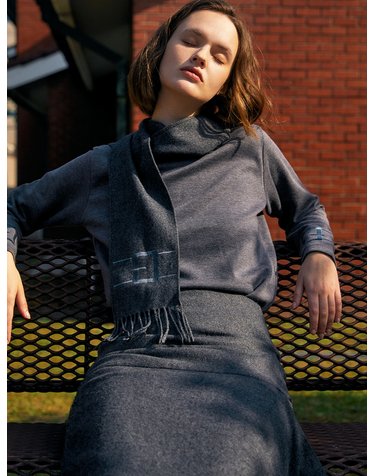 더스튜디오케이 MUFFLER LAYERED MOCKNECK TOP_CHARCOAL
