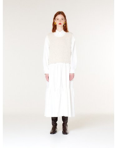 ROUND WOOL KNIT VEST(IVORY)