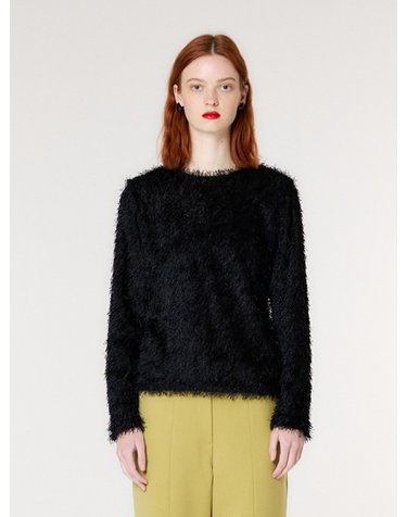 HAIRY KNIT TOP(BLACK)