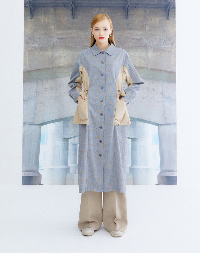 더스튜디오케이 STRING SHIRTS DRESS_BEIGE 착용컷