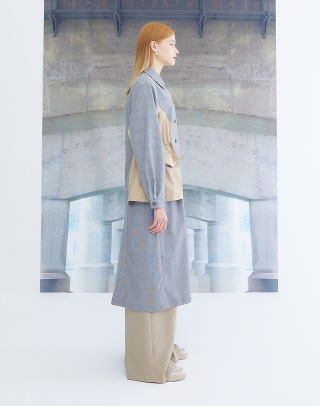 더스튜디오케이 STRING SHIRTS DRESS_BEIGE 착용컷