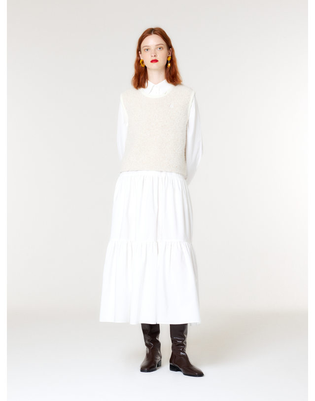 더스튜디오케이 ROUND WOOL KNIT VEST(IVORY) 착용컷