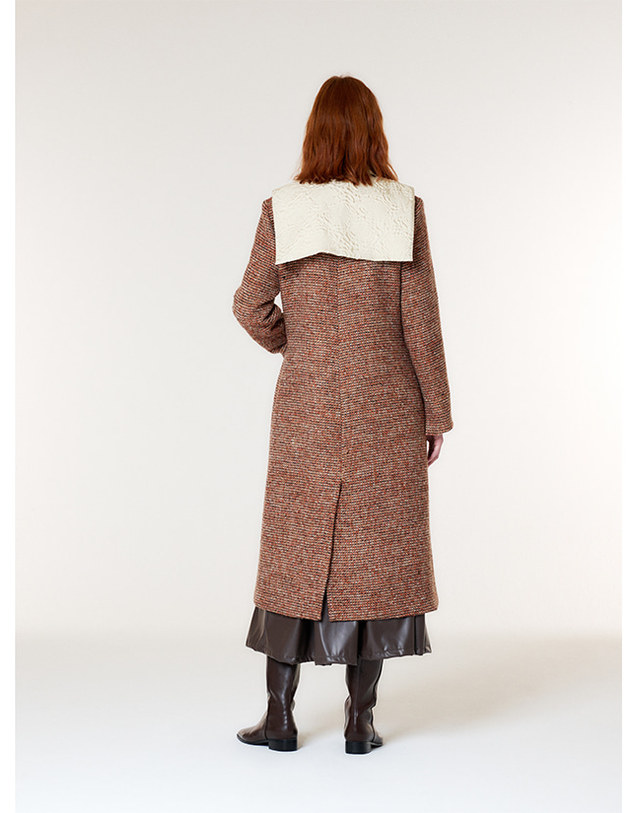 더스튜디오케이 WOOL TWEED COAT DRESS(BEIGE BROWN) 착용컷