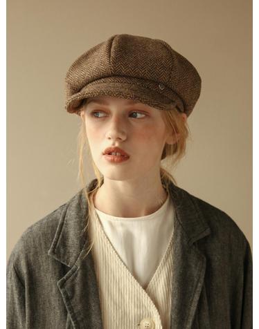 Classic newsboy casquette – Herringbone brown