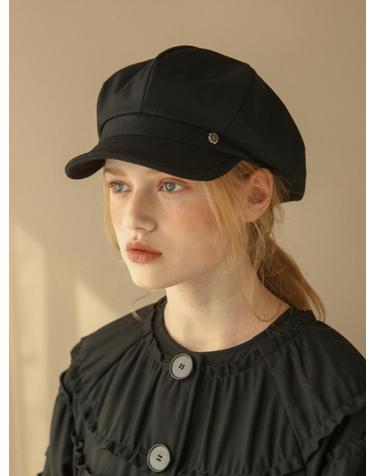 Classic newsboy casquette -Black wool
