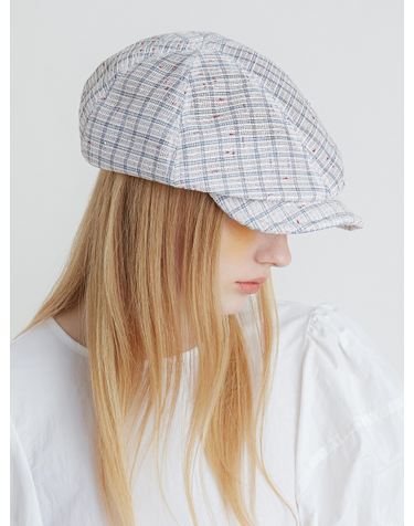 Simple Newsboy Cap -Summer Tweed Check