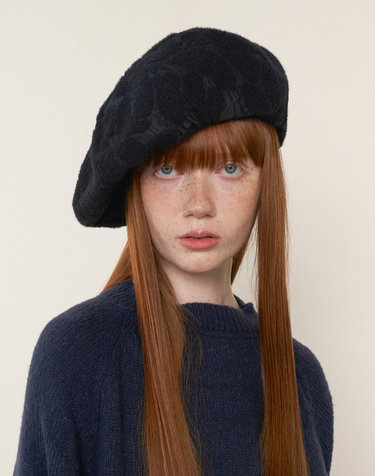 Wide Volume Beret  – Navy