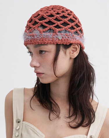Chiffon Weaving Beanie – Burnt Orange