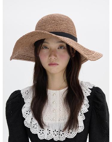 Biscuit Wide Straw Hat