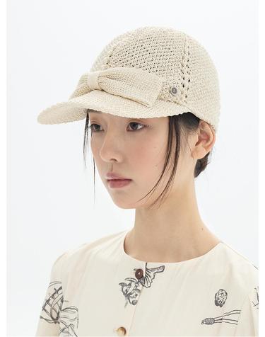 Bunny Knitting Cap - Ivory