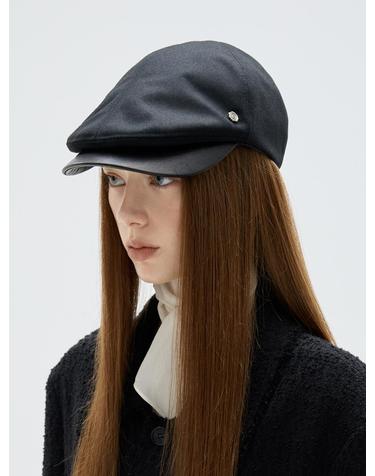 Leather Brim Donald Cap - Black