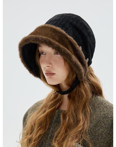 Heritage Fur Bonnet - Black