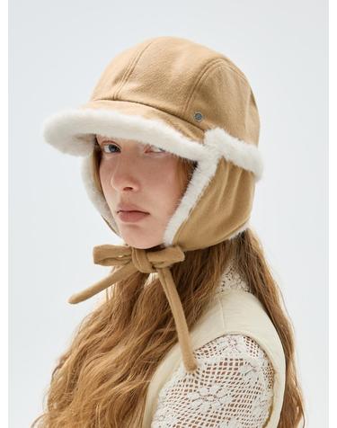 Sherlock Fur Trim Cap - Camel