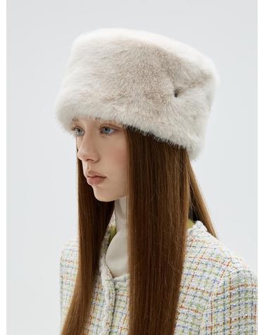 Fur Pillbox - Ivory
