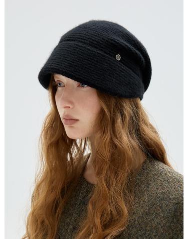 Drape Knit Casquette - Black