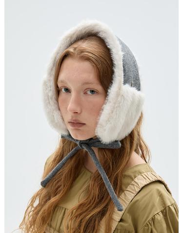Miu Fur Ear Muf리er - Grey