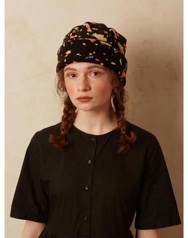 Jacquard fabric beanie