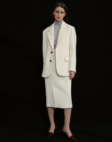 WOOL SINGLE BLAZER (CREAM)