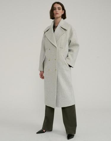 WOOL STITCH LONG COAT (IVORY)