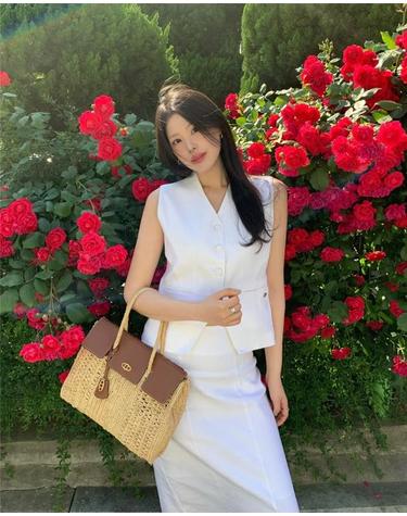 [RAFFIA] 브라운 라피아 토트백 M