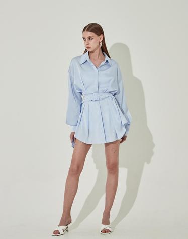 [자이언트 핑크 착용] The Boss Long Silk Shirts [Blue]