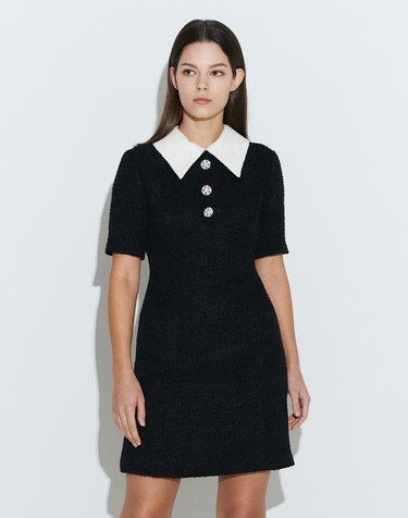 Detatchable Collar Dress [Black&White]
