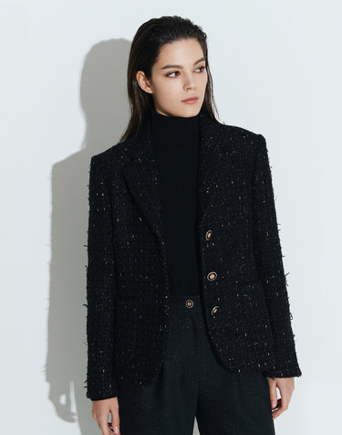 3 Button Single Tailored Jacket [Black Gold]