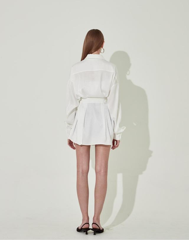 채뉴욕 The Boss Long Silk Shirts [White] 화이트 착용컷