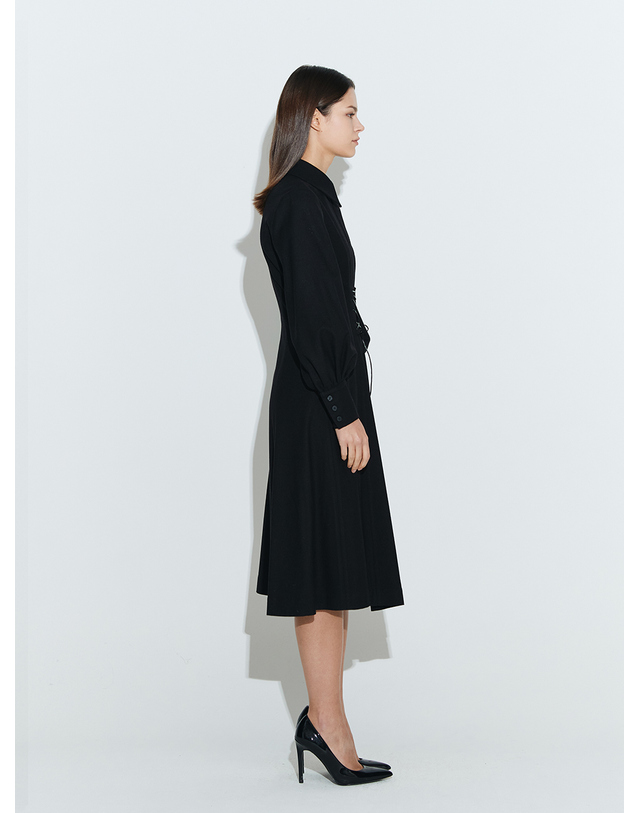 채뉴욕 Corset Flare Dress [Black] 착용컷