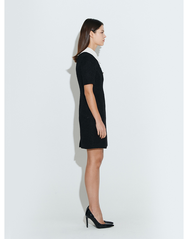 채뉴욕 Detatchable Collar Dress [Black&White] 착용컷