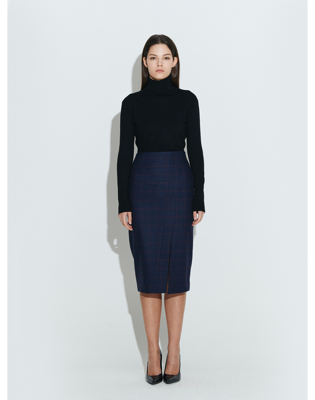 채뉴욕 The Boss Wool skirt [Navy] 착용컷