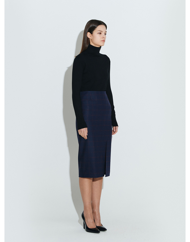 채뉴욕 The Boss Wool skirt [Navy] 착용컷