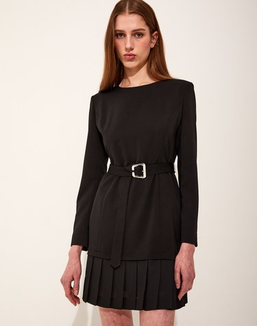 채뉴욕 Claire pleats chiffon dress [Black]