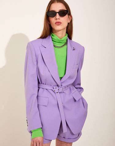 Vivid Oversized Tailored Jacket [Purple]