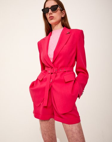 Vivid Oversized Tailored Jacket [Pink]