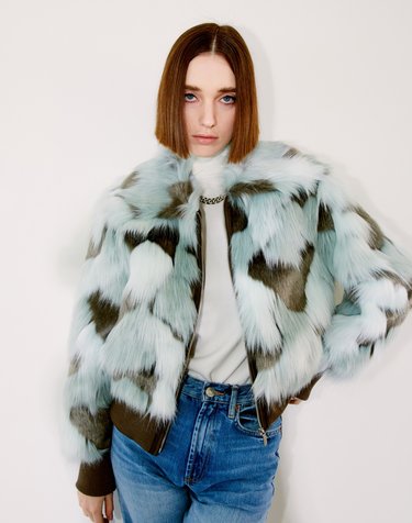 Cotton Candy Faux Fur Jacket [Blue]