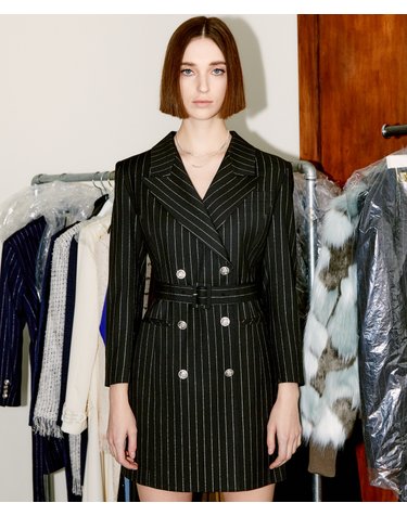Vivi Tailored Jacket Dress [Black Gold]