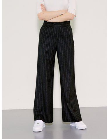 High-waist Wide Pants [Grey]