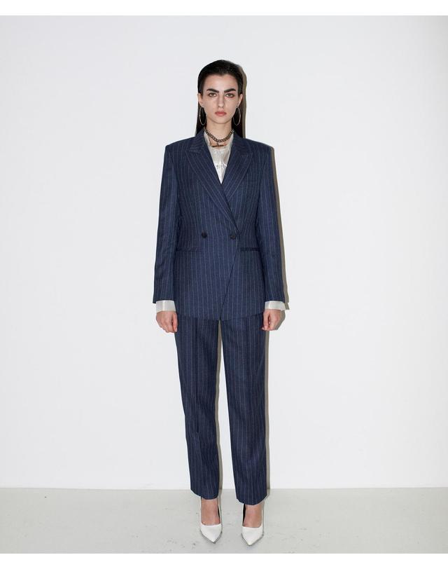 채뉴욕 Not a Cliche tailored Jacket [Stripe Navy] 착용컷