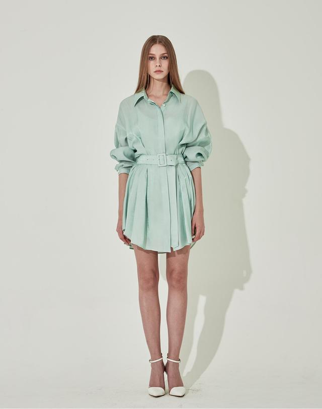 채뉴욕 The Boss Long Silk Dress [Mint] 착용컷