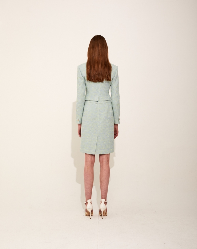 채뉴욕 Heart Tweed cropped jacket [Green] 그린 착용컷