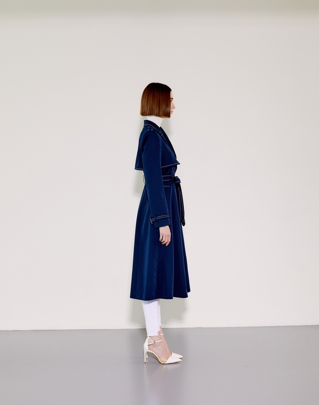 채뉴욕 The Tailored Trench Coat [Navy] 네이비 착용컷