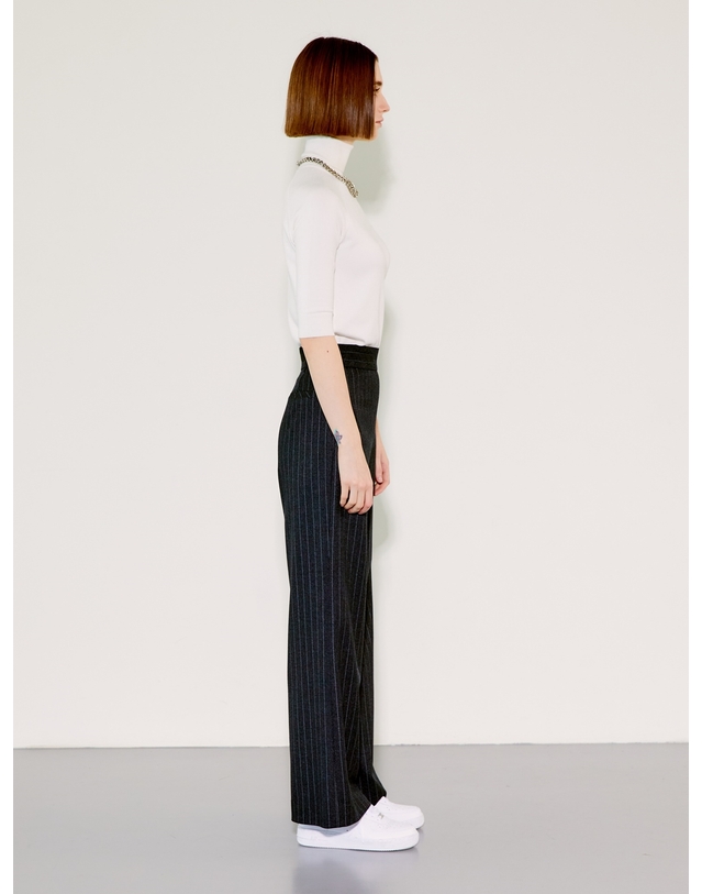 채뉴욕 High-waist Wide Pants [Grey] 그레이 착용컷