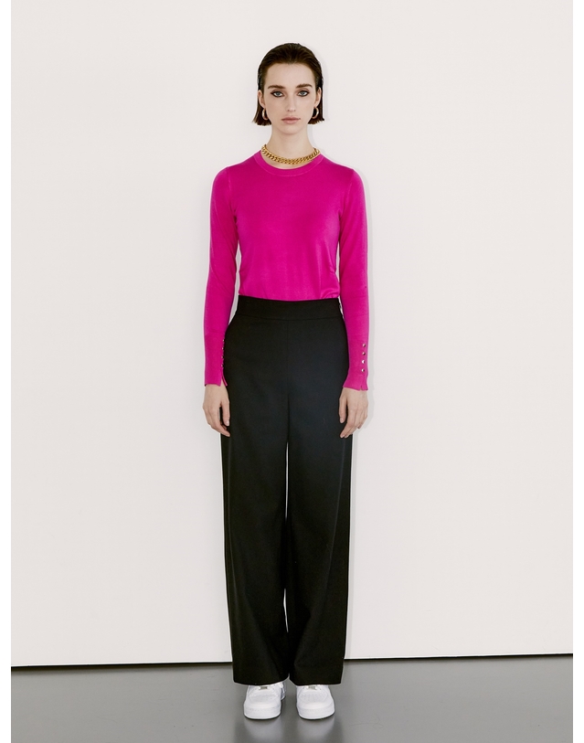 채뉴욕 High-waist Wide Pants [Black] 블랙 착용컷