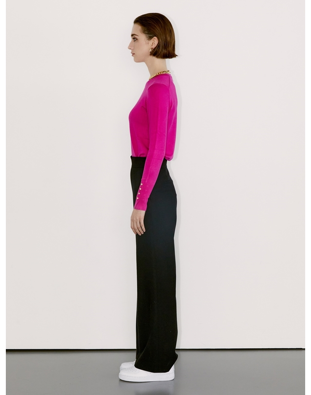 채뉴욕 High-waist Wide Pants [Black] 블랙 착용컷