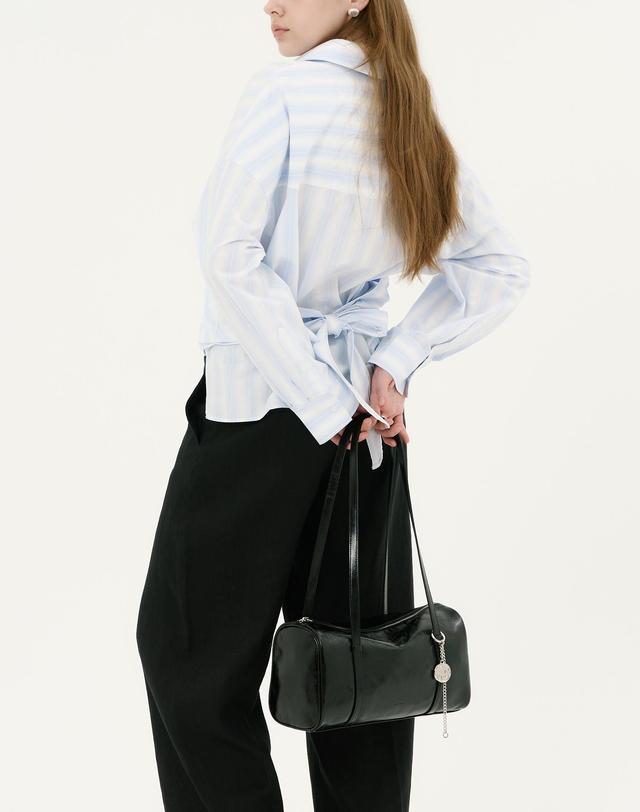 앤오즈 PIDI LARGE long handle leather shoulder bag 3 color 블랙 착용컷