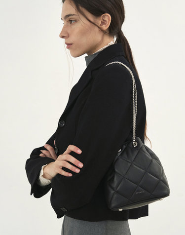 TIWI SHEEPSKIN QUILT chain mini bucket bag 3 color