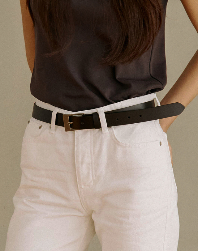 르마스크 BL006 모던 남자 여자 가죽 벨트 27mm (2컬러) 착용컷